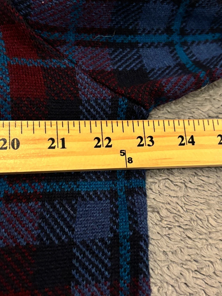 Suéter Club Room Para Hombre Grande Azul Rojo Cuadros Mezcla Lana Merino Manga Larga Foto 4 de 4