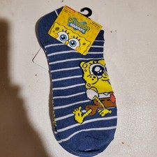 SpongeBob Squarepants Nickelodeon 1 Pair No Show Socks Shoe Size 4-10, NWT