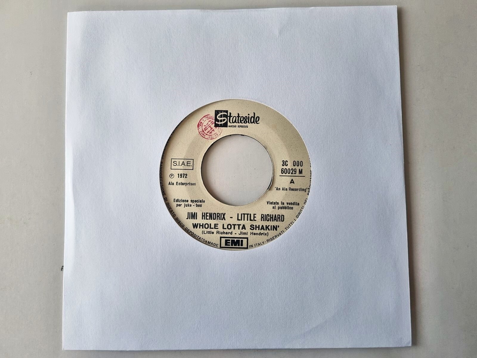 Jimmy Hendrix/ Little Richard - Whole lotta shakin' 7'' Vinyl JUKEBOX PROMO