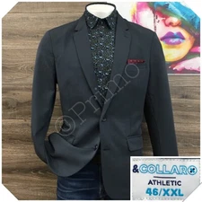 &COLLAR Mens Blazer Sport Coat Casual Jacket Size 46 Performance Suit Stretch