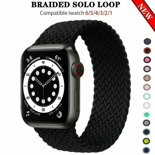 Braided Solo Loop Silicone iWatch Strap For Apple Watch Series 9 8 7 6 54 3 2 SE - Picture 5 of 16