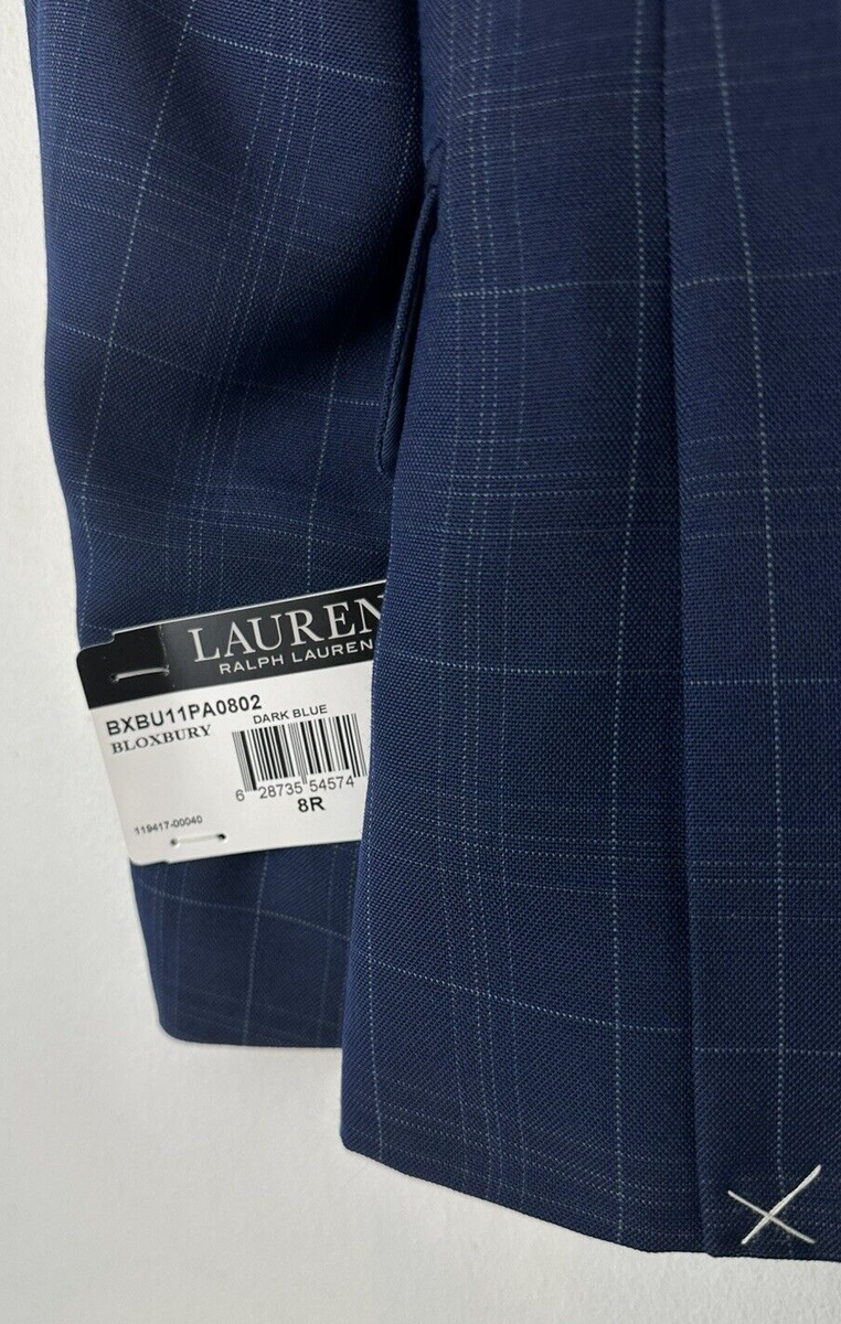 と. LAUREN Ralph Lauren Big Boy's 8R Blue Tattersall Classic Suit