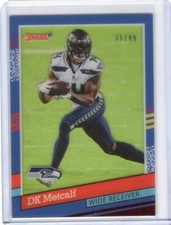 DK Metcalf 2021 Panini Clearly Donruss #91-8 Blue Acetate Parallel 31/49