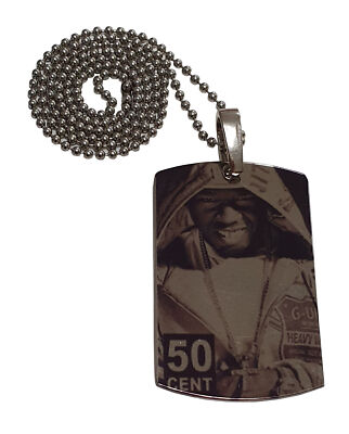 50centドックタグと50centネックレスのセット売り　g-unit 50 Cent Pendant G Unit Hood Up Dog Tag Bling Hip Hop Necklace With