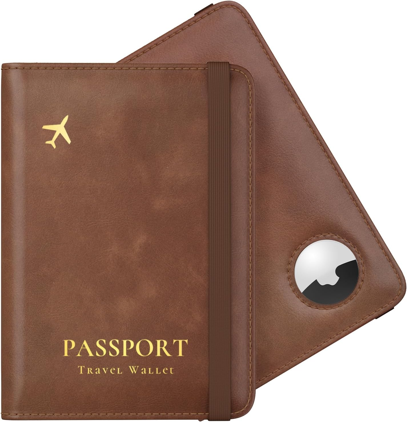 Leather Passport Wallet with Multiple Slots Waterproof Anti-Lost Cover-image