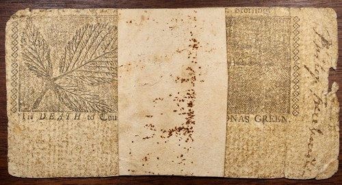 1770 $6 COLONIAL CURRENCY DOLLAR NOTE Low Grade Condition Damaged P98 - Picture 2 of 2