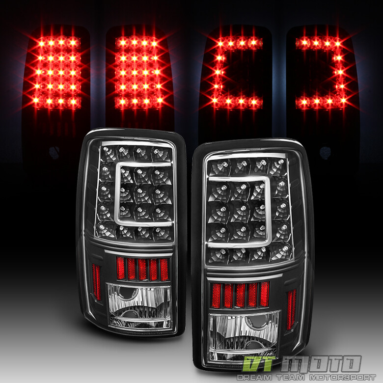 Black 2000-2006 Chevy Suburban Tahoe GMC Yukon XL LED C-Shape Tail ...