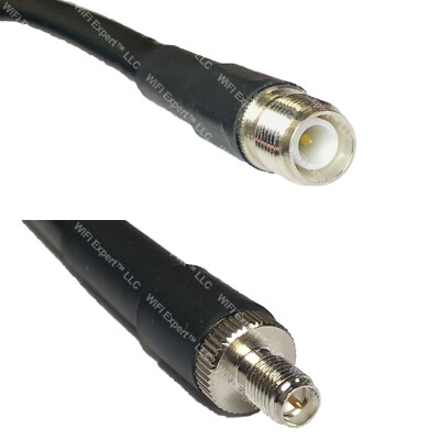 RFC400UF RP-TNC FEMALE to RP-SMA FEMALE Coaxial RF Cable USA-Ship Lot