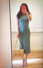 Zara Geometric Print Midi Pencil Dress Size Small