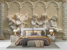 3D Angel Sculpture Self-adhesive Removeable Wallpaper Wall Mural Sticker 11