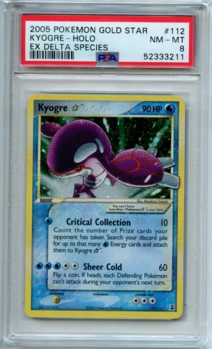 Kyogre Gold Star 112/113 Delta Species (PSA 8)