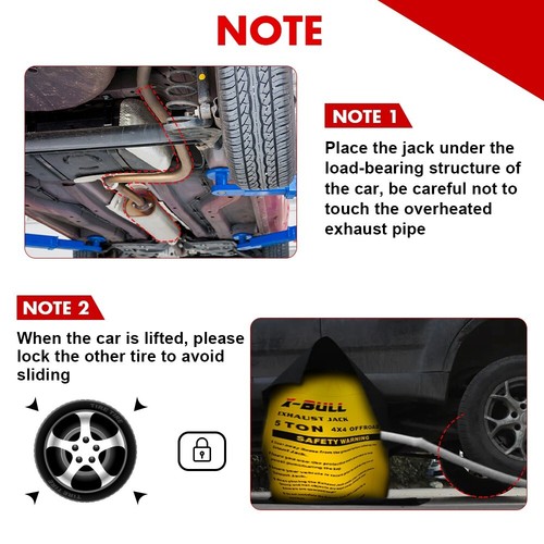X-BULL Exhaust Jack With Recovery tracks Boards Gen2.0 Air Jack Rescue Kit Red - Picture 11 of 18