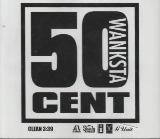 50 Cent: Wanksta PROMO MUSIC AUDIO CD White Label Shady Aftermath