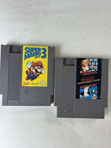 Nintendo Super Mario Bros and Super Mario 3 NES Lot of 2 Vintage Tested