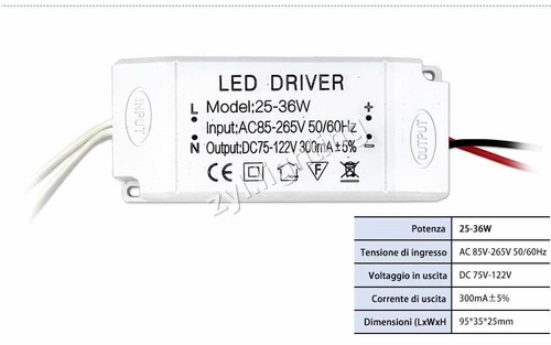 12V 24V 36V 5V 10W 30W LED trasformatore Power Supply 300mA driver alimentatore - Foto 12 di 18