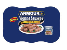 Armour Star Vienna Sausage Barbecue Flavored Canned Sausage 4.6 oz Pack of 6