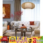 Round Vintage Hanging Ceiling Lamp Bamboo Wicker Rattan Pendant Light Fixture US
