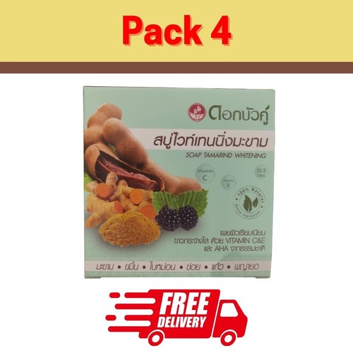 Dok Bua Ku Natural Tamarind Whitening Thai Herbal Bar Soap Body & Face 70g 4x - Bild 1 von 3