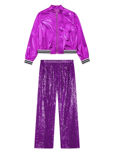 Girls Outfits Stand Collar Tracksuit School Show Dancewear Coat Costumes Jazz - Picture 34 of 63