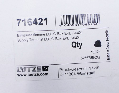 LÜTZE 716421 Einspeiseklemme LOCC-Box-EKL 7-6421 -new- - Picture 3 of 3