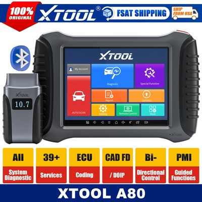 XTOOL A80 Bidirectional Scanner Full Systems Active Test Diagnostics 39+ Service