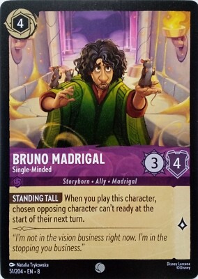 51/204 BRUNO MADRIGAL SINGLE-MINDED EN8 COMMON DISNEY LORCANA CARD