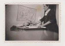 Antique Photo of a Woman Kneading Bread the Old-Fashioned Way Snapshot
