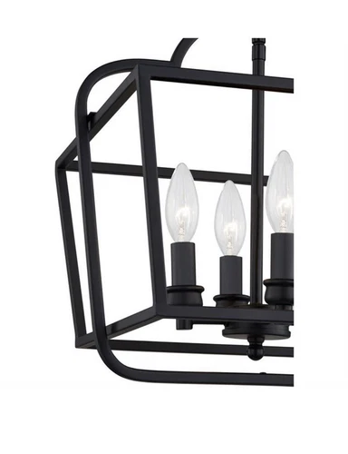NWT Quoizel Lighting BLA1714MBK Blanche 4 Light Semi-Flush Mount in Transitional - Picture 5 of 5