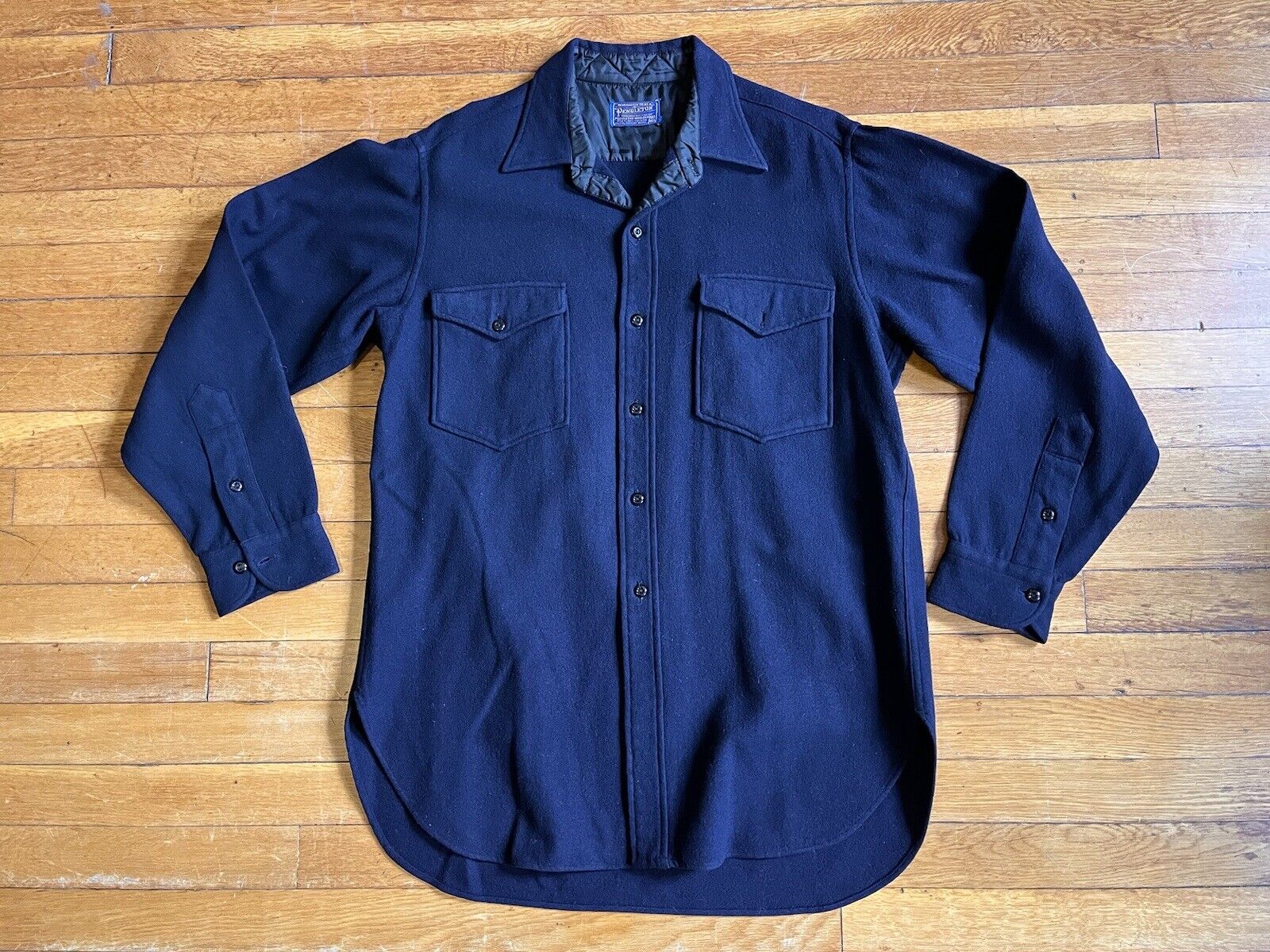 VINTAGE Pendleton Shirt Men’s 16.5 Blue Virgin Wo… - image 1
