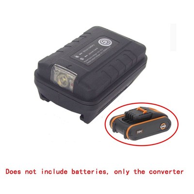 For Worx 20v Battery Adapter with Dual USB Charging and LED Light Feature
