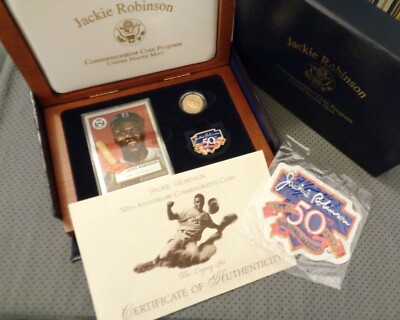 JACKIE ROBINSON BROOKLYN DODGERS 50TH ANNIVERSARY 9999 FINE GOLD