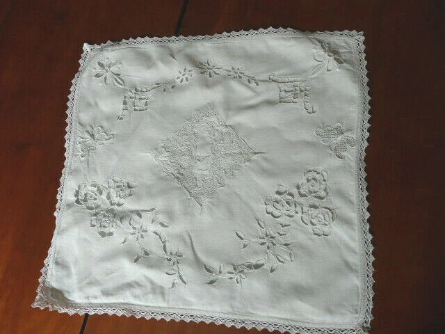 JOLI COUSSIN ANCIEN HOUSSE BRODEE MAIN DEBUT XXè PUTTI - Photo 2/4