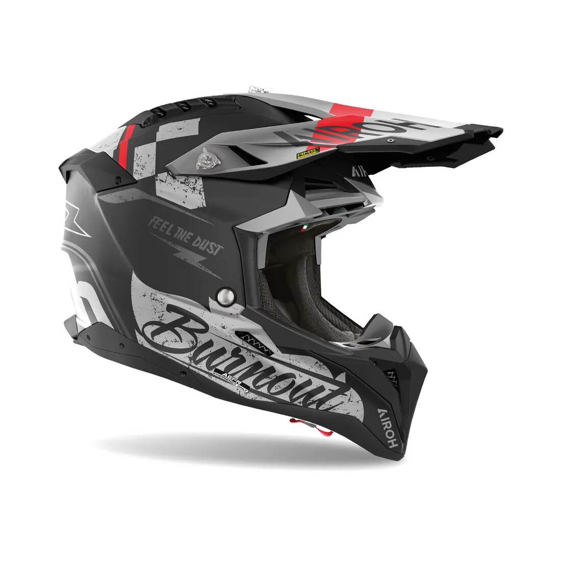 KTM Airoh Aviator3ヘルメット Airoh Aviator 3 AMS² plus Burnout Matt Grey Black Red