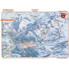 Wipeout Saas Valley Piste Map Microfibre Goggle Cloth and Resort Map