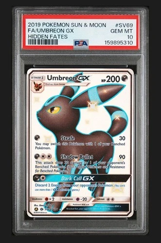 POKEMON UMBREON GX HIDDEN FATES #SV69 FA PSA 10