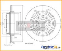 2 St. Bremsscheibe Maxgear 19-1022 Hinterachse FüR Volvo S70