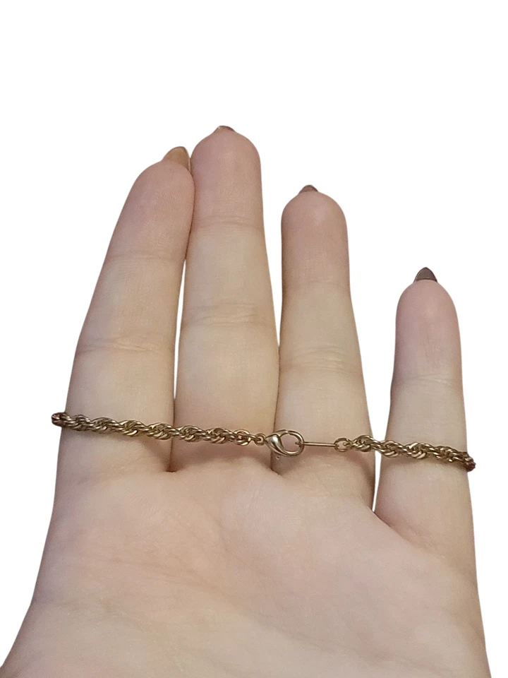 8" Gold Rope Bracelet 4.6mm 14K Yellow Gold - Image 3 of 4