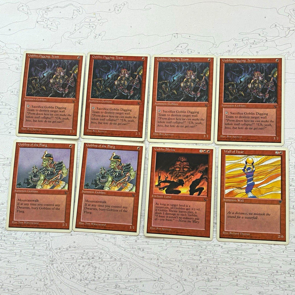 MTG 1995 Chronicles Goblin Card Lot x6  Vintage Flarg Hero, Shrine Rock M236