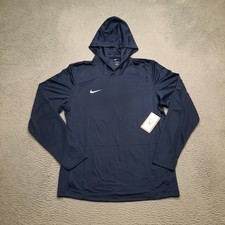 Camisa con Capucha Nike Hyper Dry Para Hombre Grande Azul Marino Dri-Fit Entrenamiento HF7059-419