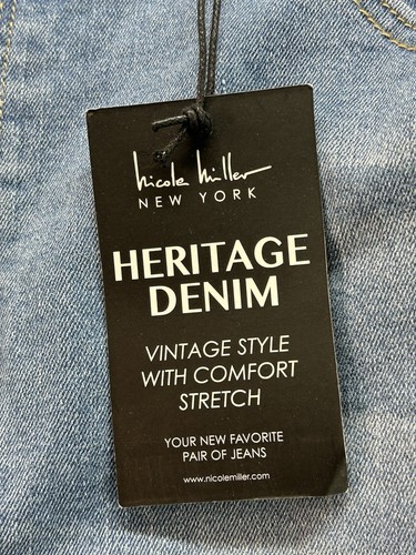 New Nicole Miller Nomad Super High Rise Taper Jeans Women Plus Sz 18 Distressed - Picture 5 of 16