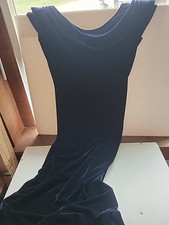 ALEX EVENINGS Long Dress Slit In Back GOWN SIZE 6 NAVY Velvet Free Shipping