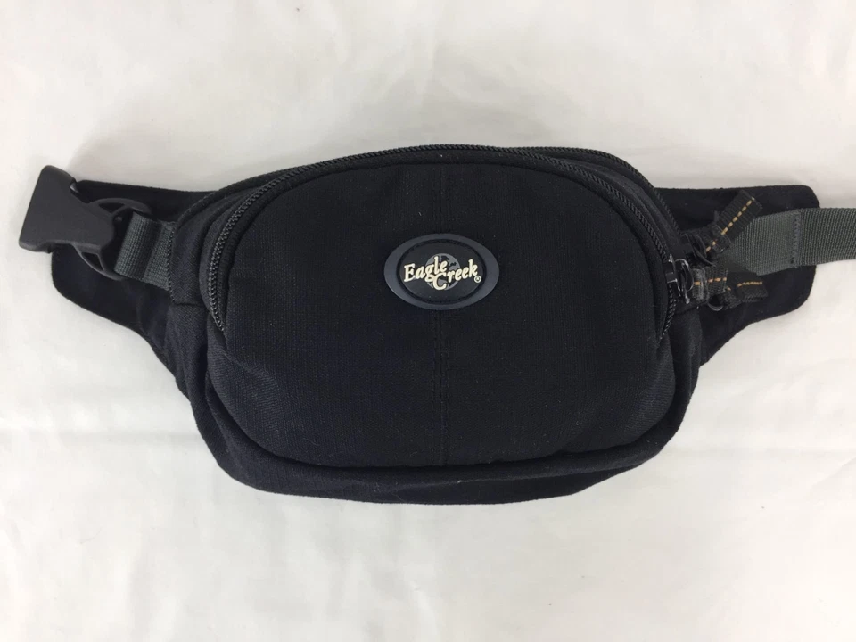 Bolsa de cintura Eagle Creek Fanny preta unissex viagem 3 bolsos pequena ajustável - Imagem 4 de 4