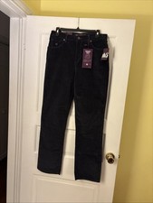 Gloria Vanderbilt Amanda Grayish/Black Corduroy StraightLeg Pants Size 8 Avg NWT