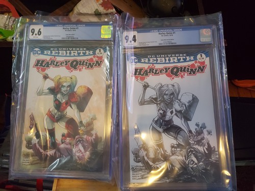 HARLEY QUINN #1 CGC 9.4 And 9.6 COMIC SKETCH ColorEDITION DC UNIVERSE REBIRTH