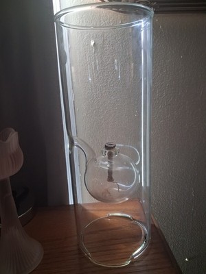 Vintage Wolfard Hand Blown12'' Glass Oil Lamp