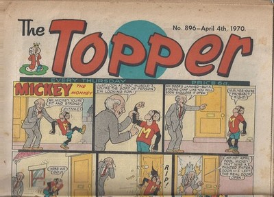 THE TOPPER COMIC + COA No 896  - 4 Apr 1970 VINTAGE & ORIGINAL PERFECT GIFT