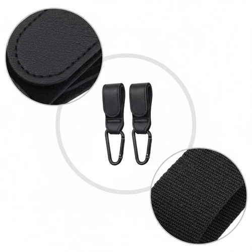 2X Leather Buggy Clips Pram Hooks for Bags Baby Pushchair Clips Stroller Hooks - Picture 3 of 8