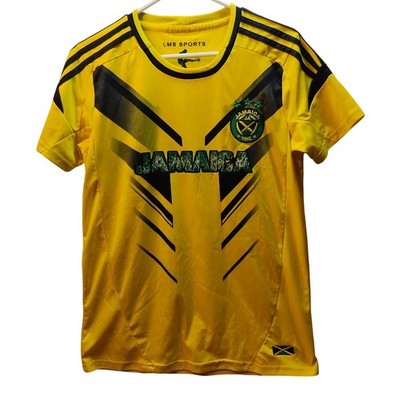 Jamaica Soccer Jersey 10 Yellow Black Green LMS Sports Retro Football Shirt MD