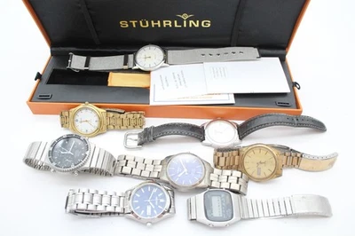 Job Lot Assorted Watches Seiko Stuhrling Quartz SPARES/REPAIRS