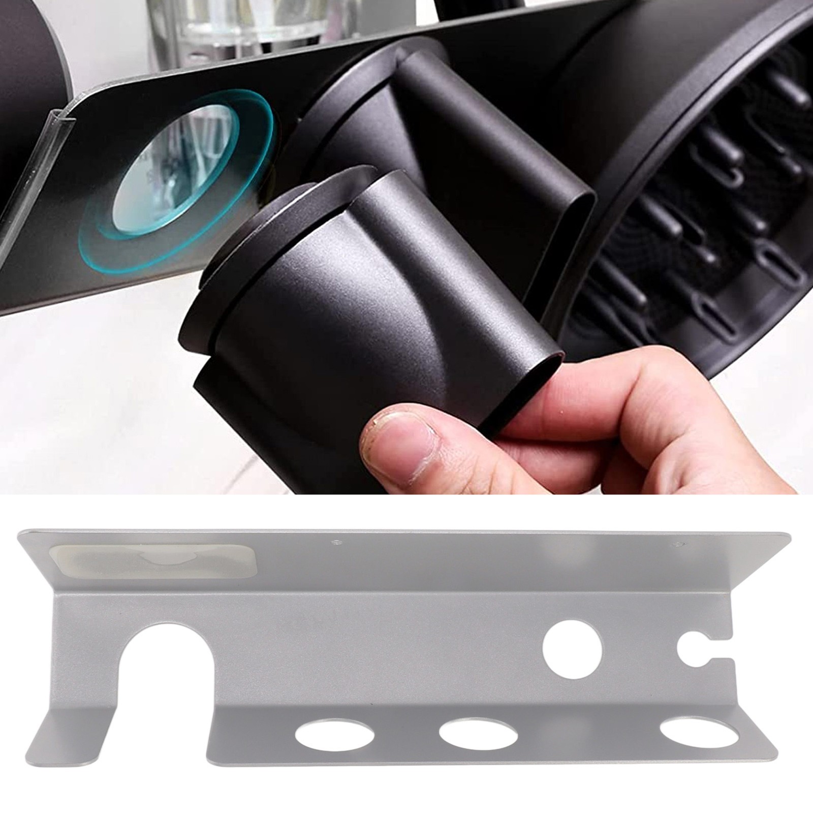New Wall Mount Hair Dryer Rack Strong Magnetic Space Saving Blow Hair Dryer
